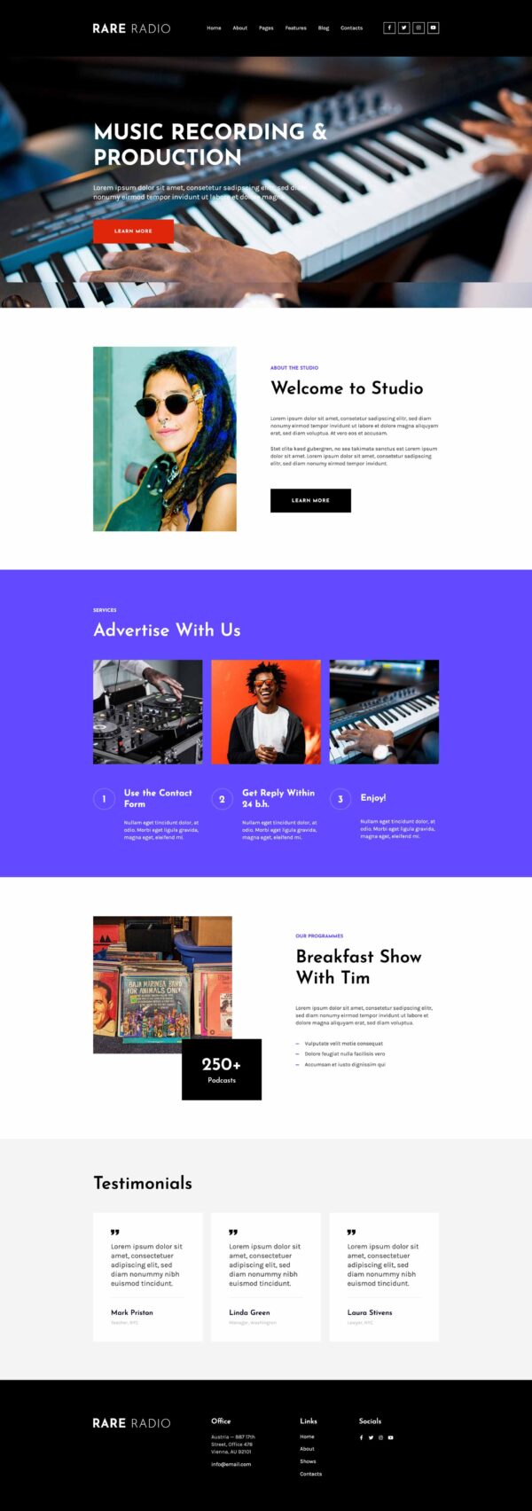 About page design